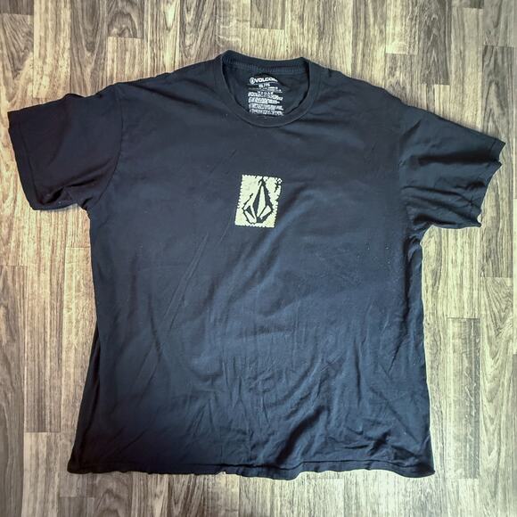 Volcom XXL Black T-Shirt Stone Logo Tee Skate Surf Cotton Graphic Streetwear - Picture 1 of 6